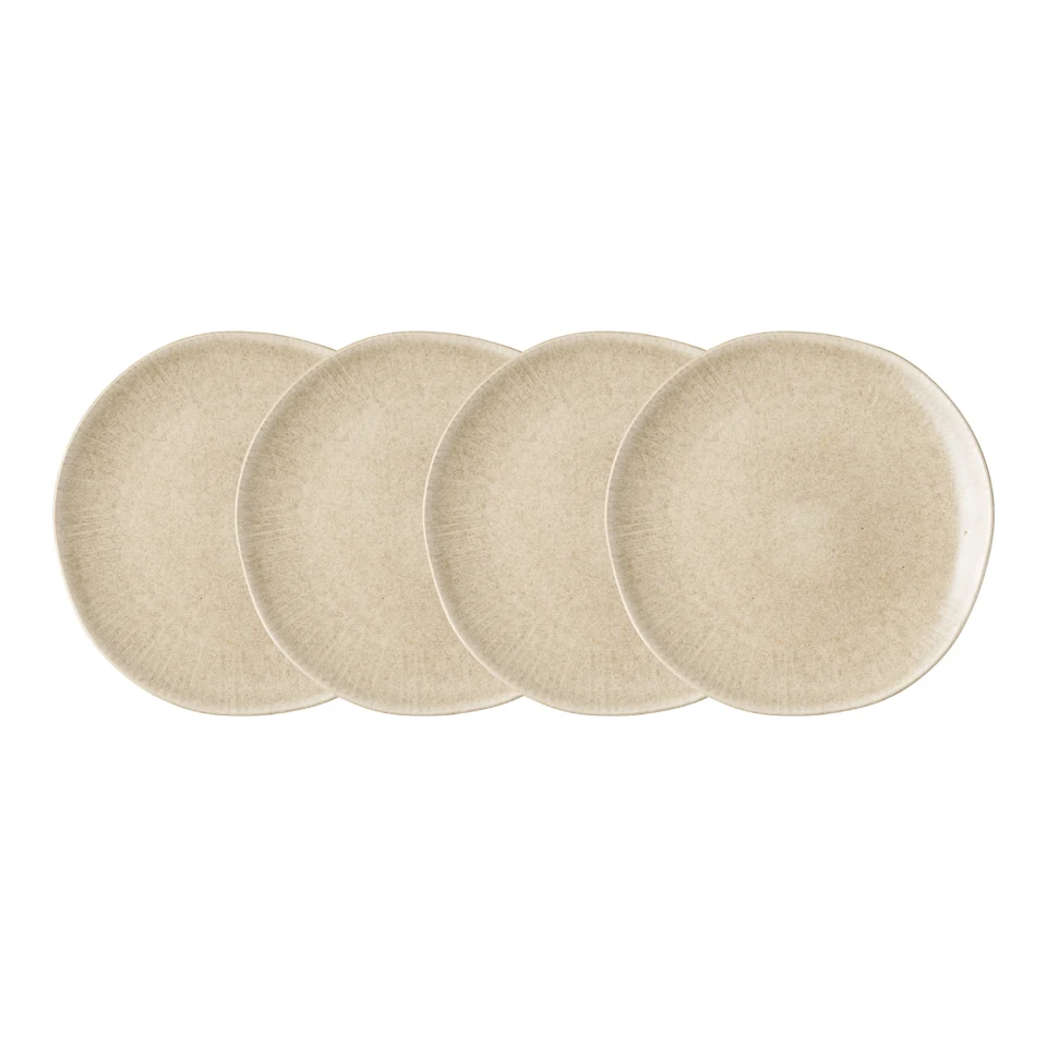 Viola Lunch Plate - Lunch plate, keramika, bež ø21 cm, set od 4