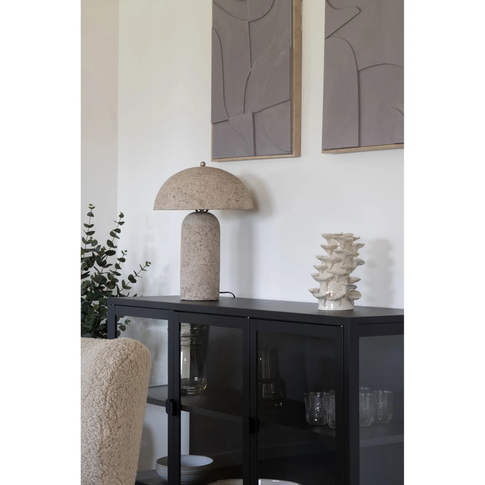 Astley Stolna lampa - Stolna lampa, papier-mâché, kameno siva