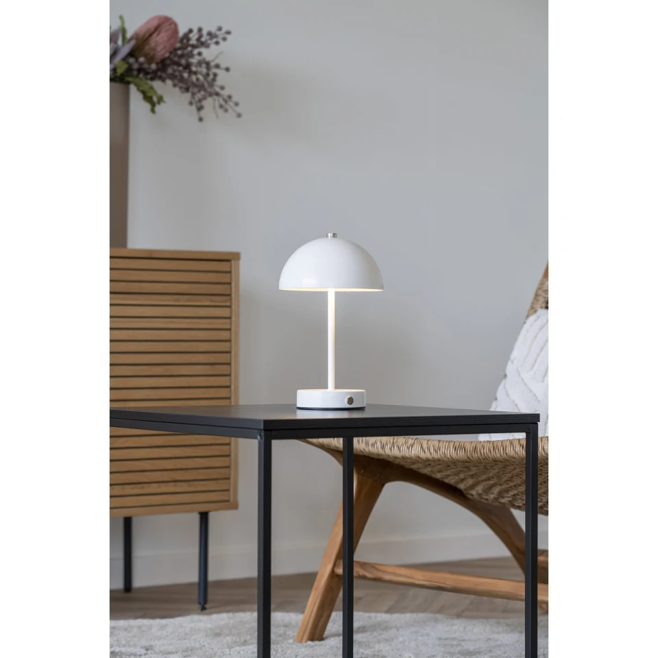 Holt Stolna lampa - Stolna lampa, punjiva, metal, bijela/čelik