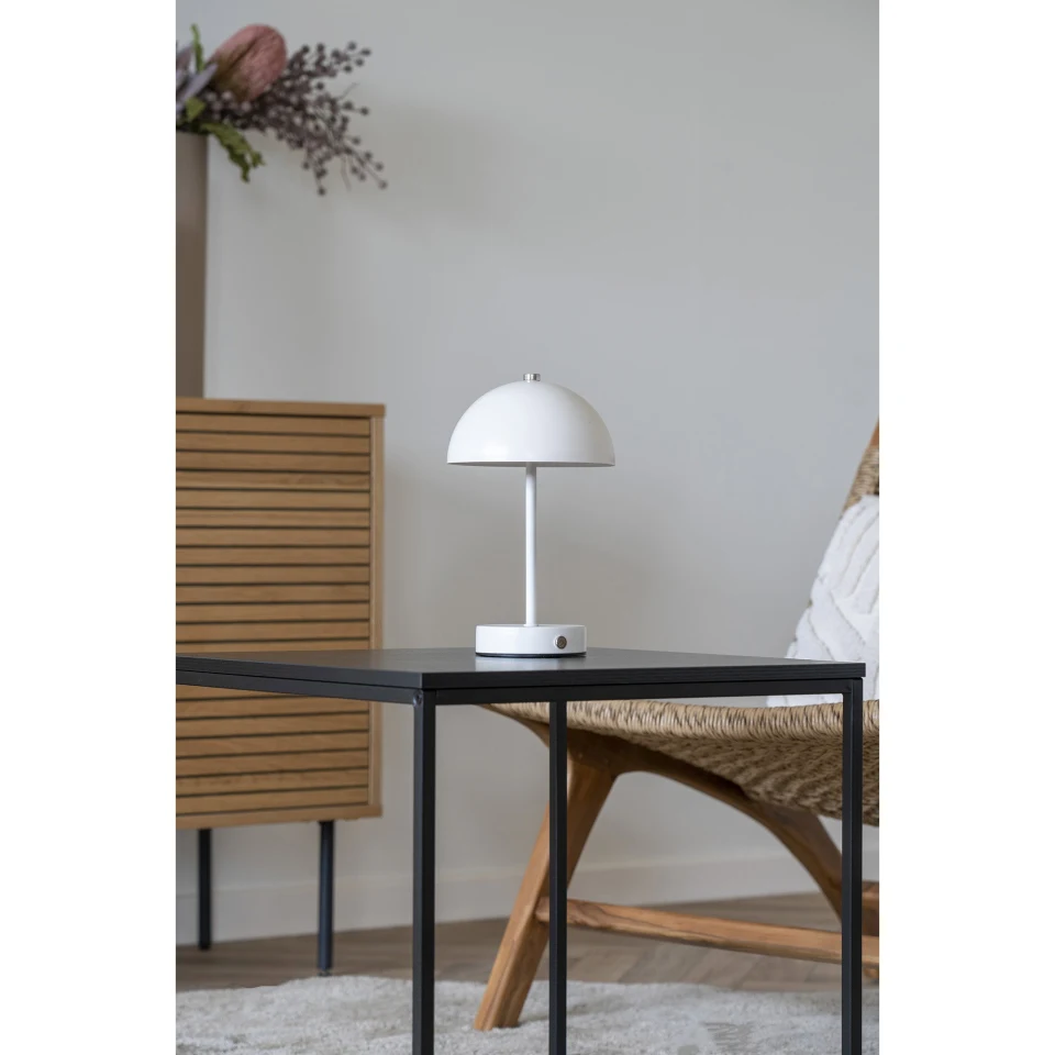 Holt Stolna lampa - Stolna lampa, punjiva, metal, bijela/čelik