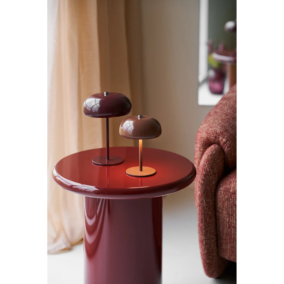 Margate Stolna lampa - Stolna lampa, punjiva, metal, bordo ø16 cm