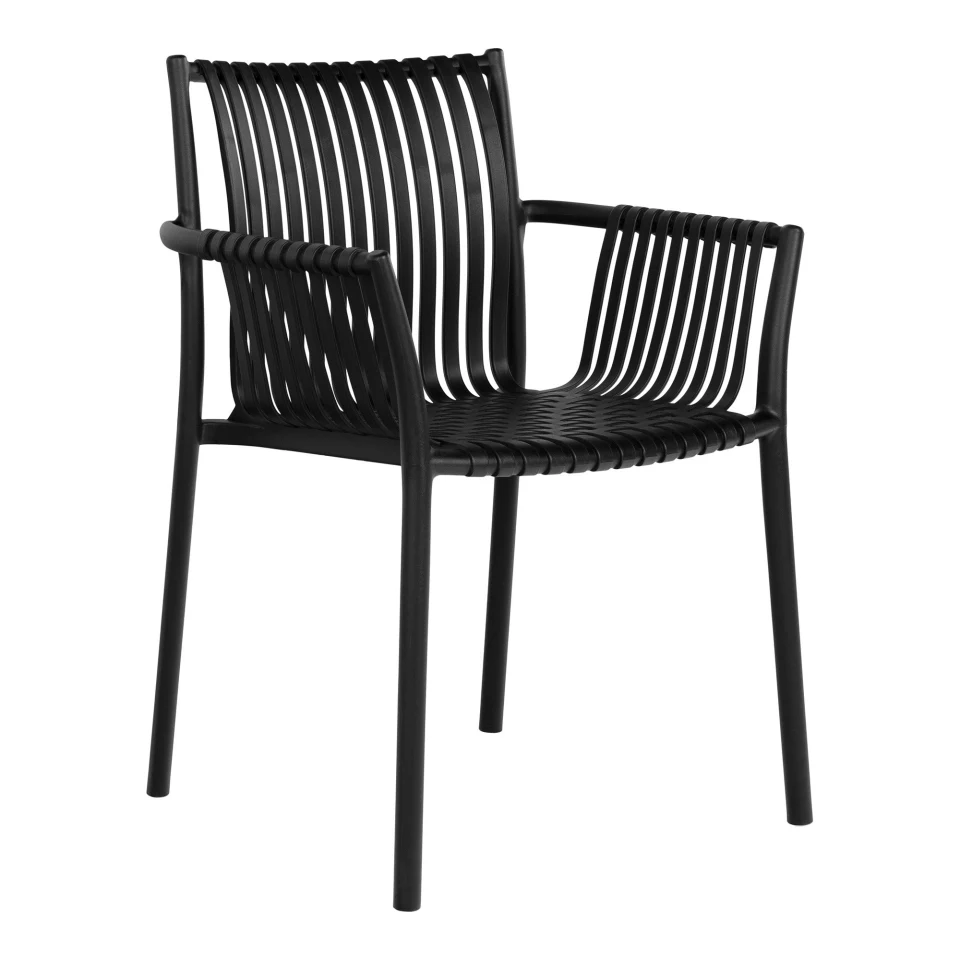 Tulsa Garden Chair - Garden chair, polipropilen, stackable, crna