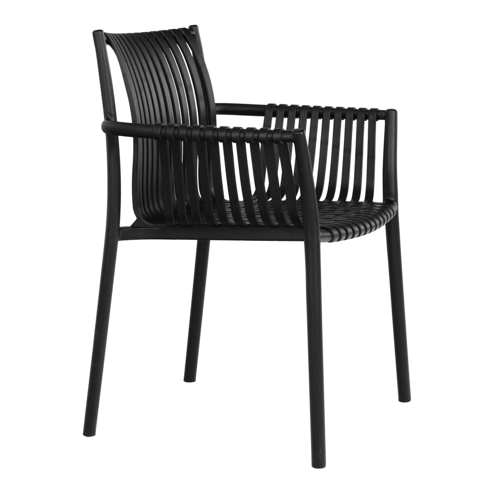 Tulsa Garden Chair - Garden chair, polipropilen, stackable, crna