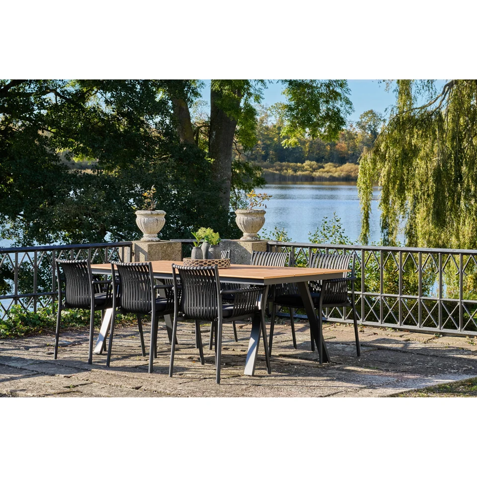 Tulsa Garden Chair - Garden chair, polipropilen, stackable, crna