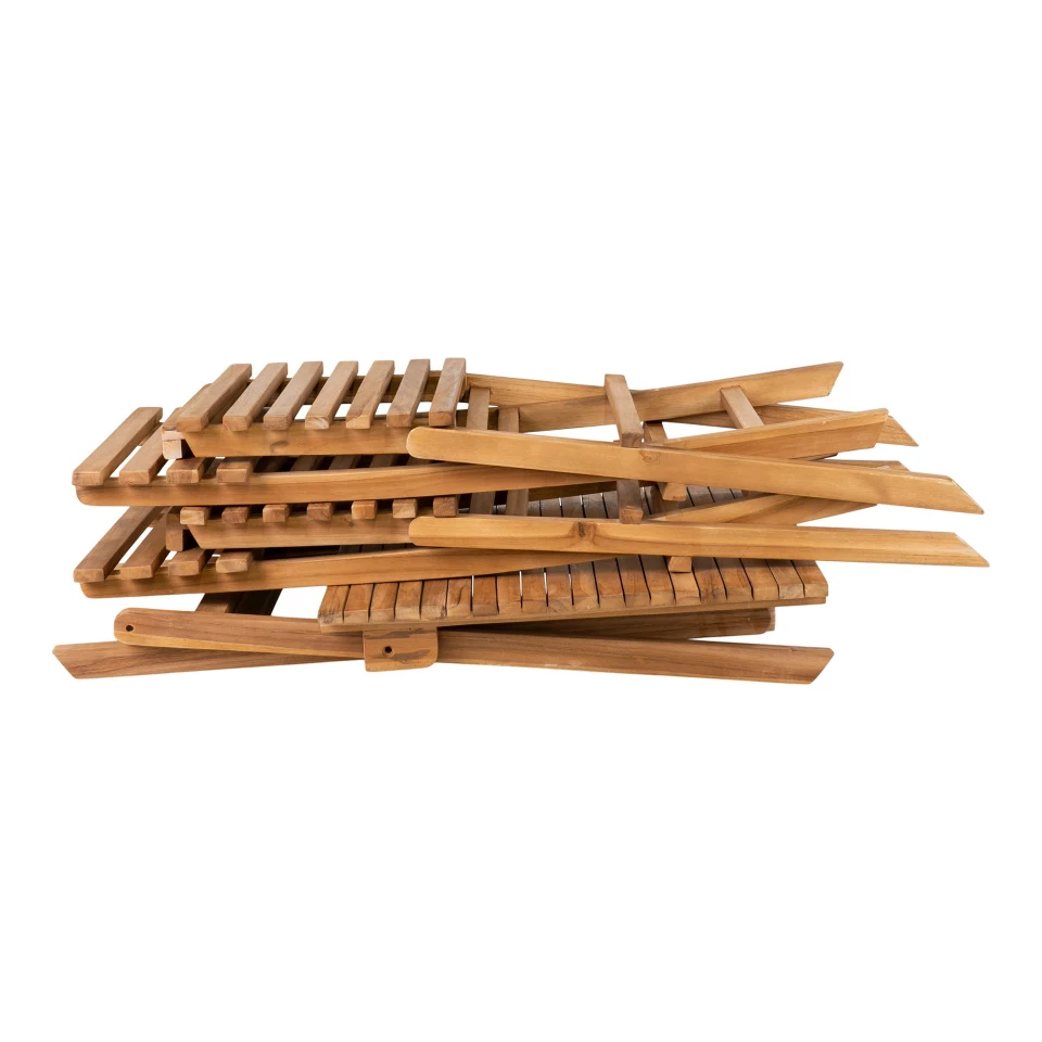 Cuenca Café Set - Café set, 2 stolice i 1 table, tikovina, prirodna
