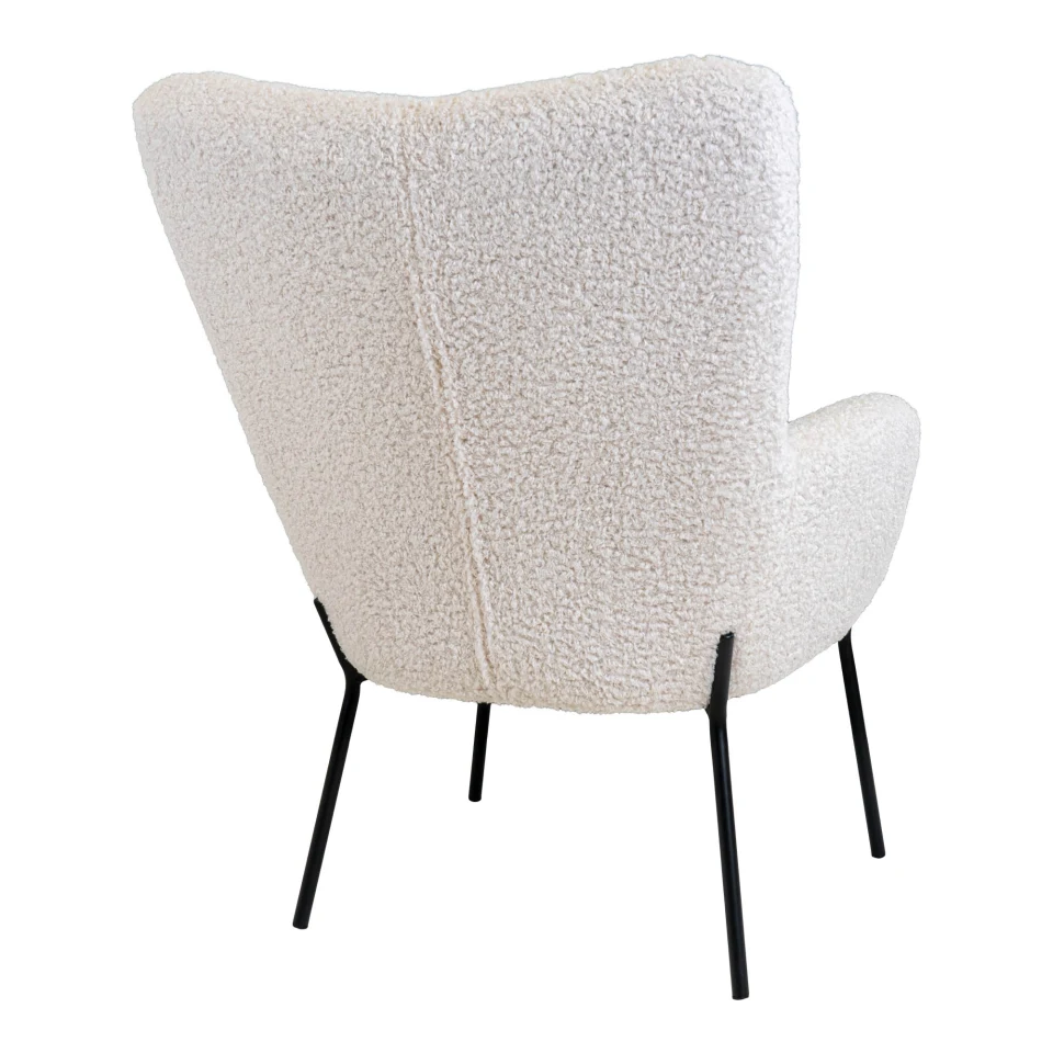 Glasgow Chair - Chair, artificial lambskin, bijela, crne noge HN1090