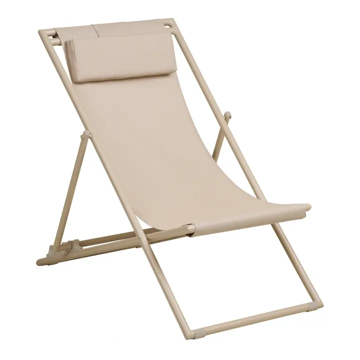 Curtis Beach Chair - Beach chair s 4-position backrest, tekstilene/čelik, taupe