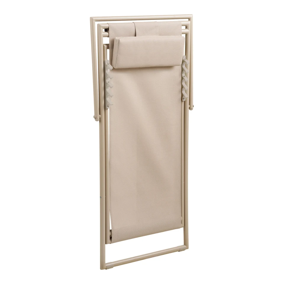 Curtis Beach Chair - Beach chair s 4-position backrest, tekstilene/čelik, taupe