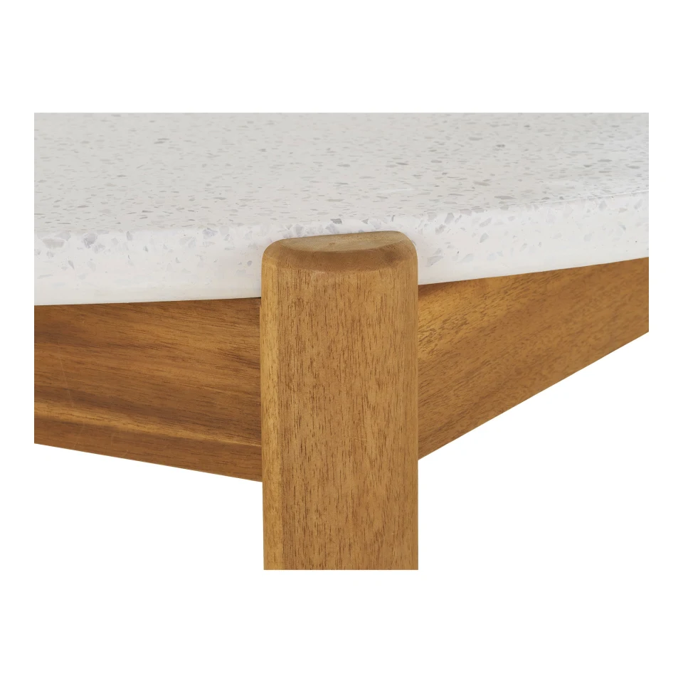 Terracina Blagovaonski stol - Blagovaonski stol, akacija/teraco, bijela/prirodna, ø120x76 cm