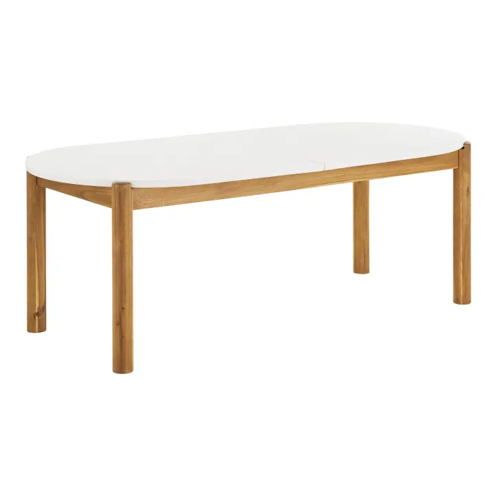 Terracina Blagovaonski stol - Blagovaonski stol, akacija/teraco, bijela/prirodna, 95x210x76 cm