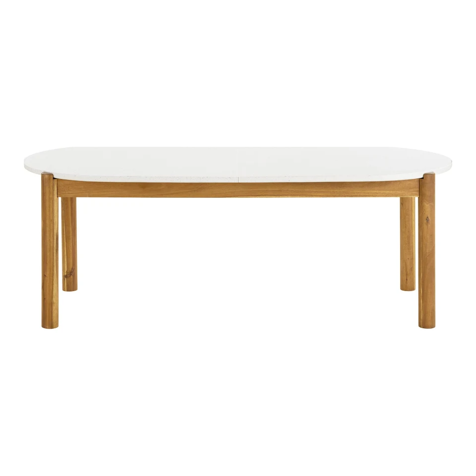 Terracina Blagovaonski stol - Blagovaonski stol, akacija/teraco, bijela/prirodna, 95x210x76 cm