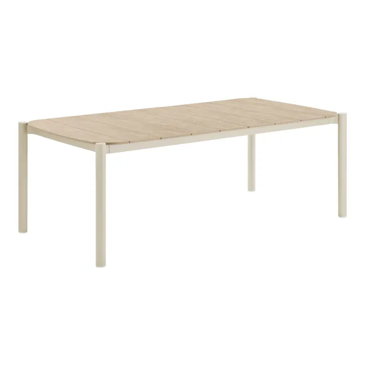 Abela Blagovaonski stol - Blagovaonski stol, aluminij/umjetno drvo, pješčana/prirodna 100x200x74 cm