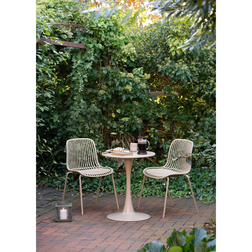 Meira Bistro stol - Bistro stol, čelik, taupe, ø60x72 cm
