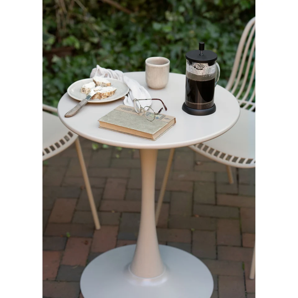 Meira Bistro stol - Bistro stol, čelik, taupe, ø60x72 cm