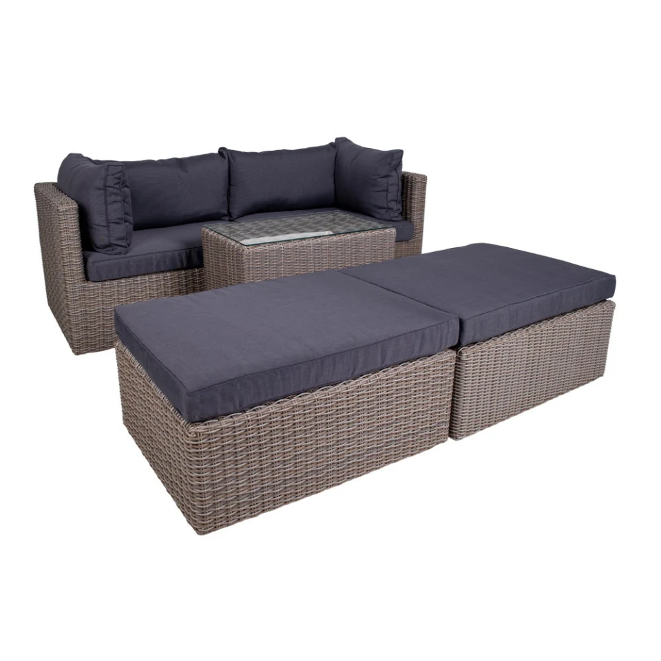 Rossi Lounge set - Lounge set in poliratan, kubu siva