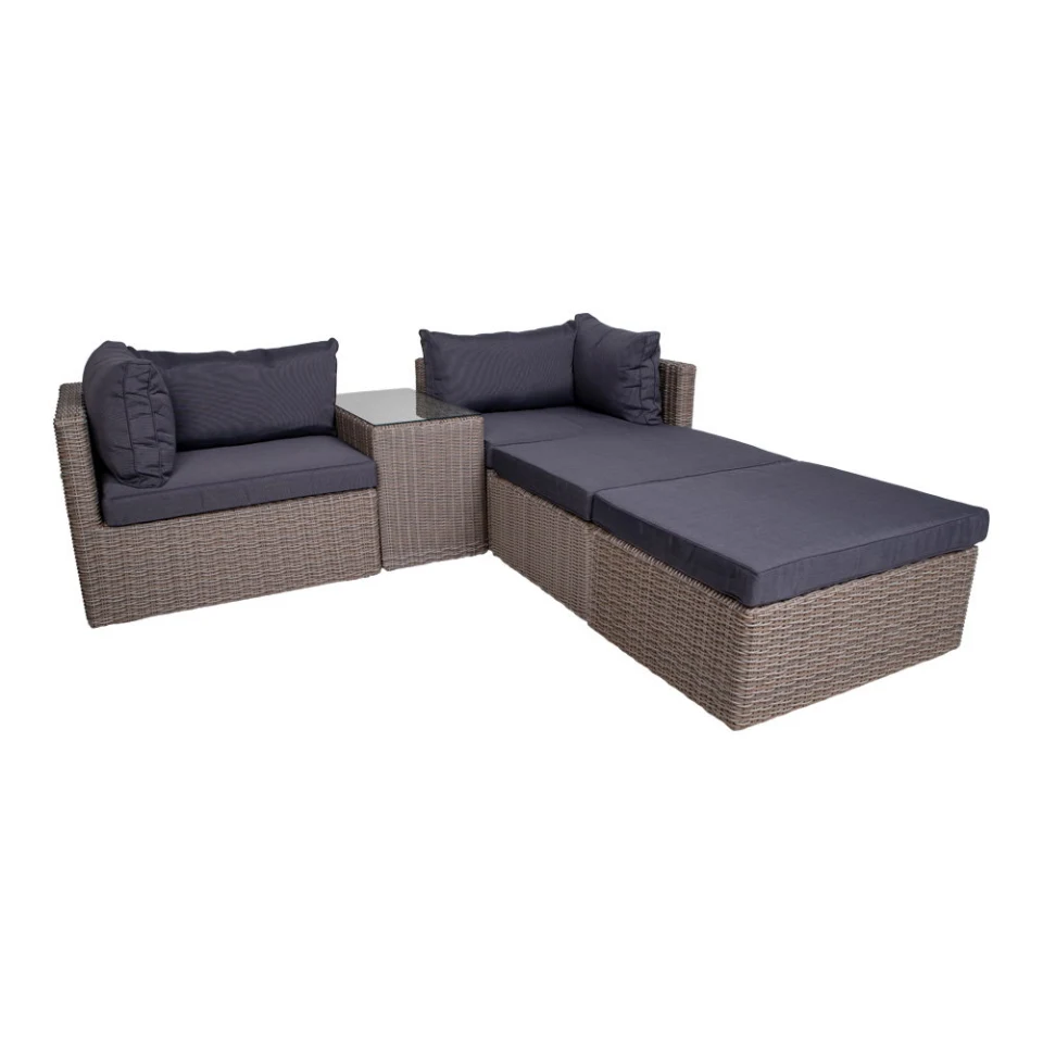 Rossi Lounge set - Lounge set in poliratan, kubu siva