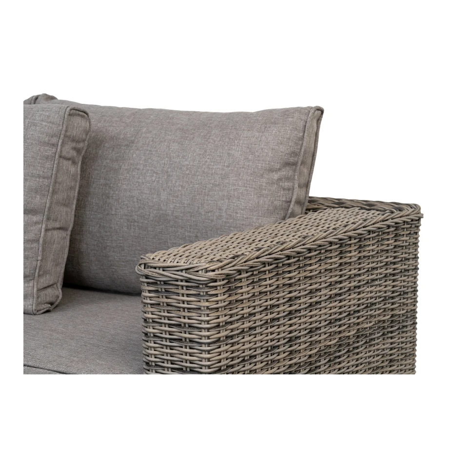 Calvi Lounge set - Lounge set, poliratan, kubu siva, uklj. jastuke