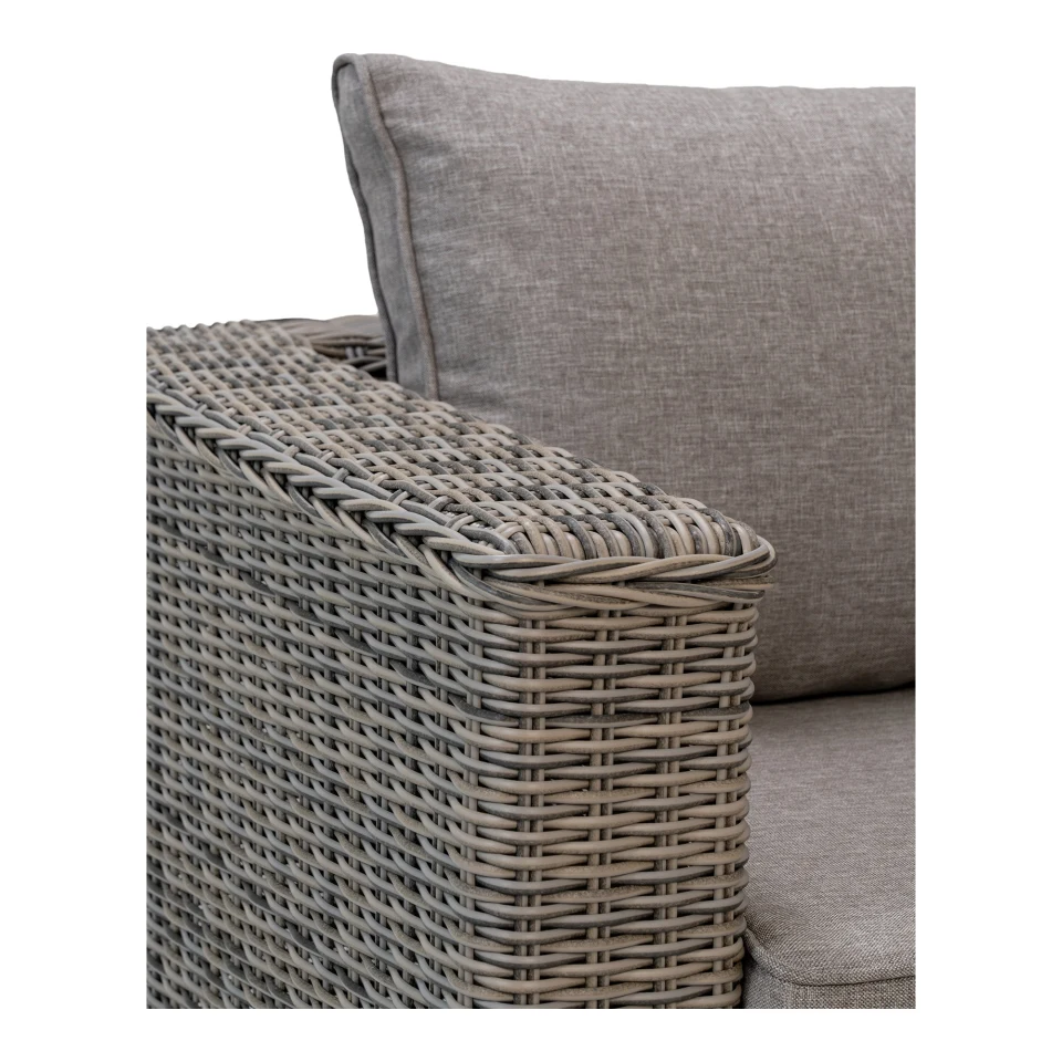 Calvi Lounge set - Lounge set, poliratan, kubu siva, uklj. jastuke