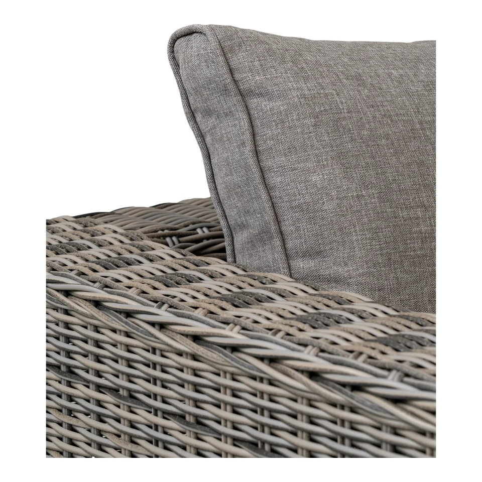 Calvi Lounge set - Lounge set, poliratan, kubu siva, uklj. jastuke