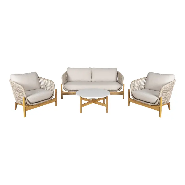 Terracina Lounge set - Lounge set, akacija, bež, uklj. jastuke