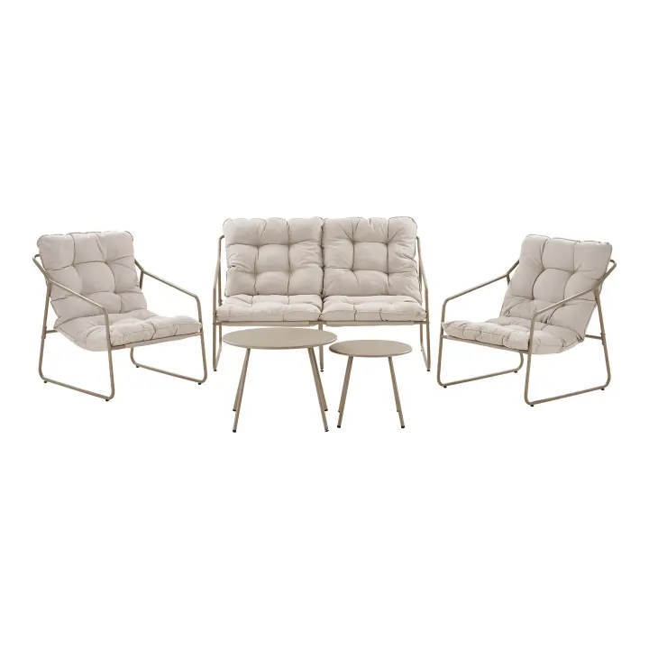 Nilo Lounge set, čelik, pješčana, uklj. jastuke - Lounge set, čelik, pješčana, uklj. jastuke