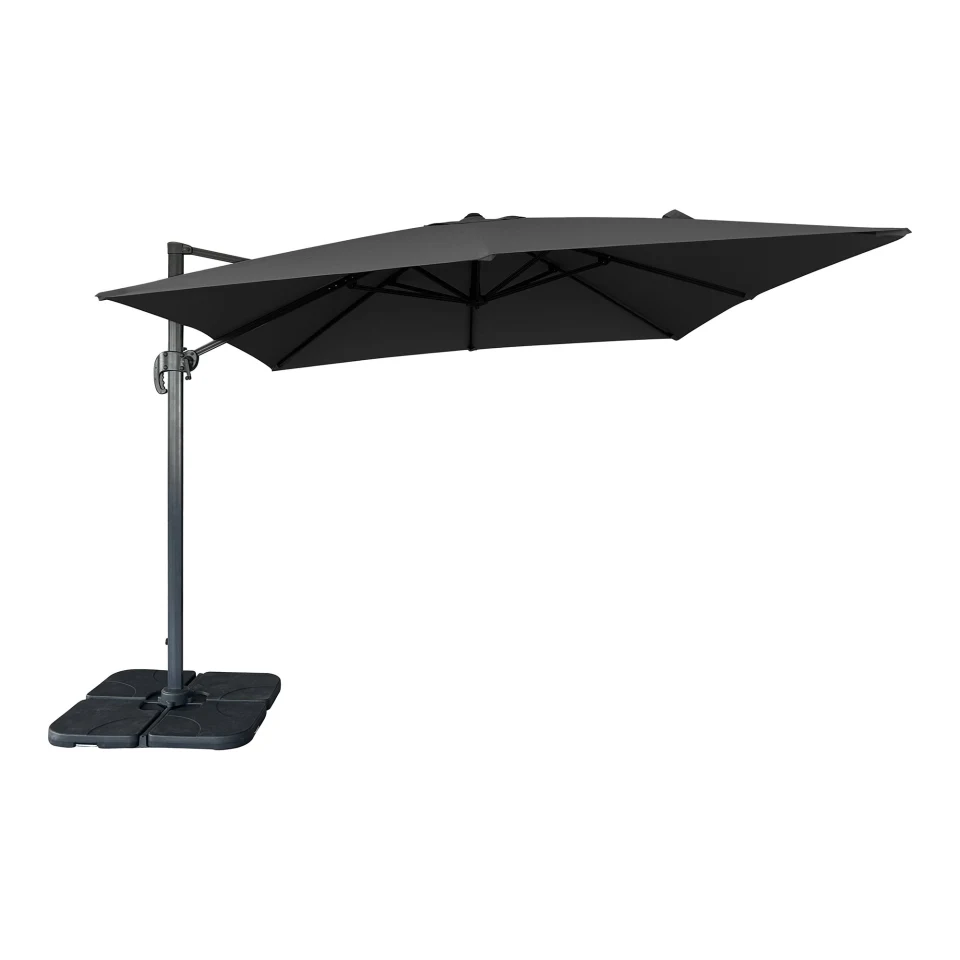 Baza Viseći suncobran - Viseći suncobran, uključujući baza za suncobran, alu stok, black295x295 cm