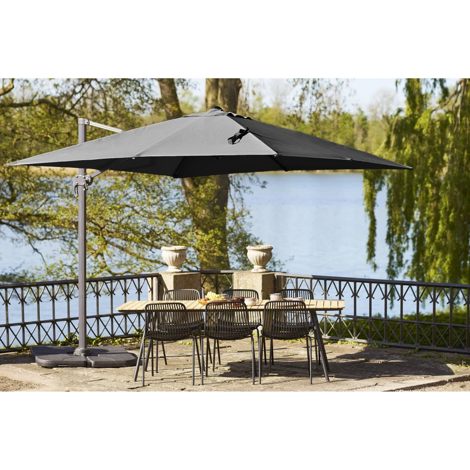 Baza Viseći suncobran - Viseći suncobran, uključujući baza za suncobran, alu stok, black295x295 cm