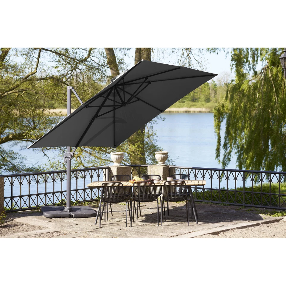 Baza Viseći suncobran - Viseći suncobran, uključujući baza za suncobran, alu stok, black295x295 cm