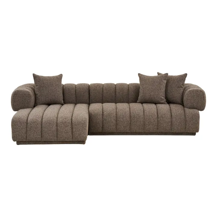 Aurora Lounge sofa - Lounge sofa s 3 jastuka, lijevi kut, smeđa HN1296
