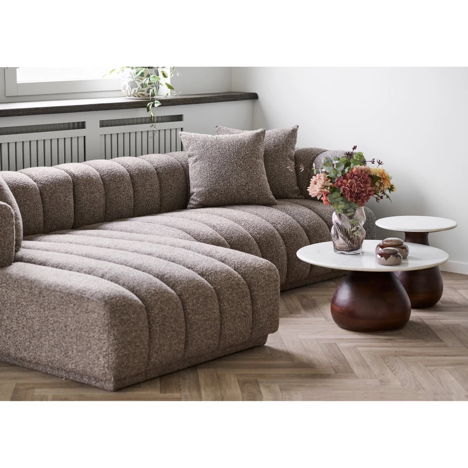 Aurora Lounge sofa - Lounge sofa s 3 jastuka, lijevi kut, smeđa HN1296