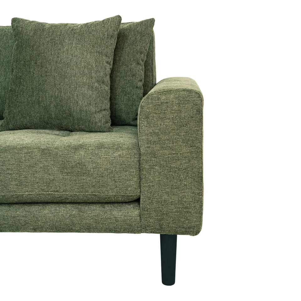 Lido Lounge sofa - Lounge sofa, lijevi kut in maslinasto zelena s four jastuci i crna drvene noge HN1020