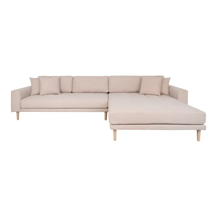 Lido Lounge sofa - Lounge sofa, desni kut in pješčana s four jastuci i prirodna drvene noge HN1050