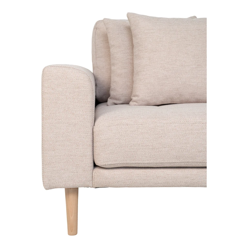 Lido Lounge sofa - Lounge sofa, desni kut in pješčana s four jastuci i prirodna drvene noge HN1050