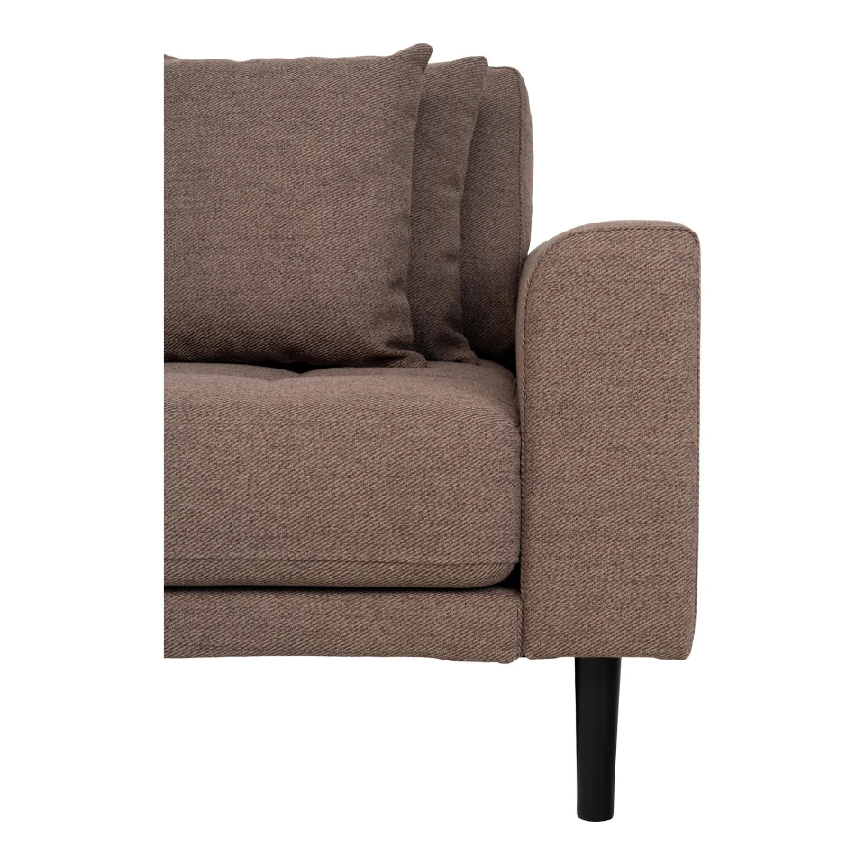 Lido Lounge sofa - Lounge sofa, lijevi kut in smeđa s four jastuci i crna drvene noge HN1055