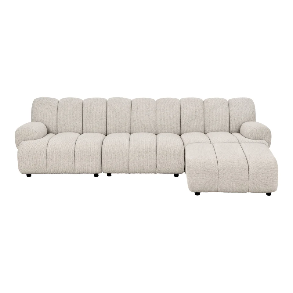 Taza 3.5 seater modularna sofa s tabure - 3.5 seater modularna sofa s tabure, pješčana, desni kut HN1422