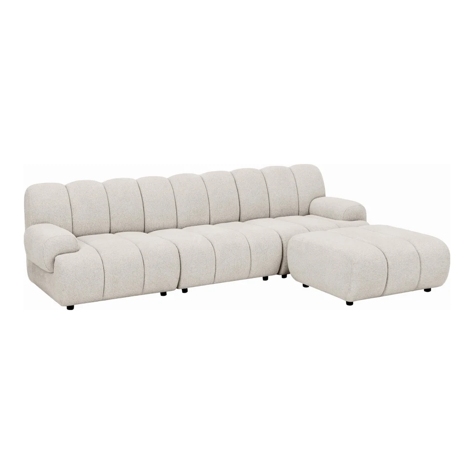 Taza 3.5 seater modularna sofa s tabure - 3.5 seater modularna sofa s tabure, pješčana, desni kut HN1422