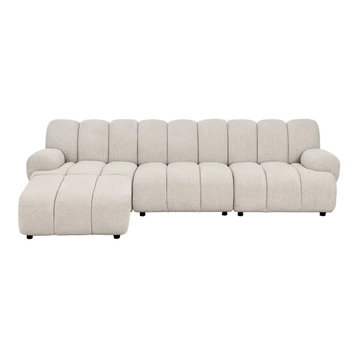 Taza 3.5 seater modularna sofa s tabure - 3.5 seater modularna sofa s tabure, pješčana, lijevi kut HN1422