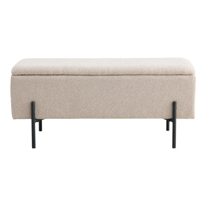 Watford Klupa - Klupa sa spremištem, bouclé, bež 95x36,5x43 cm, HN1233