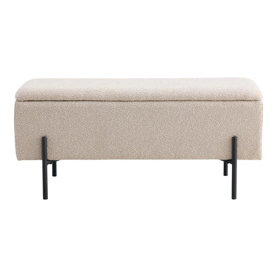 Watford Klupa - Klupa sa spremištem, bouclé, bež 95x36,5x43 cm, HN1233