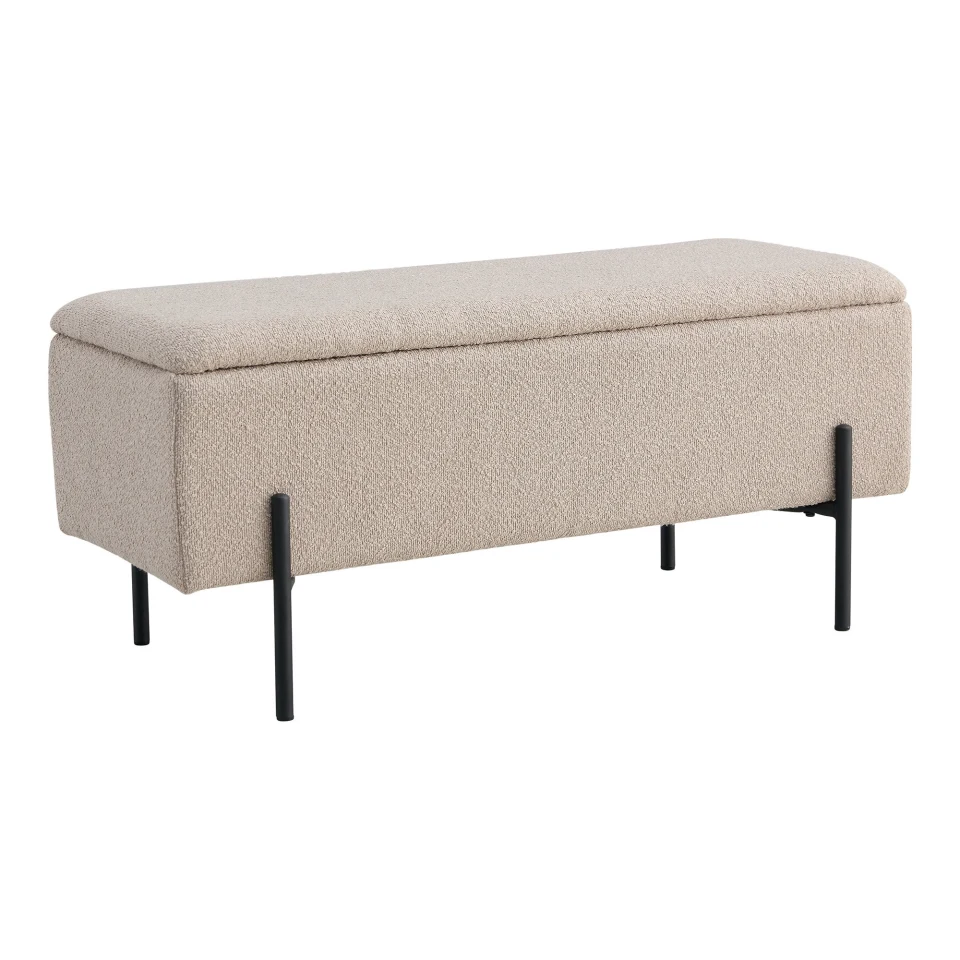 Watford Klupa - Klupa sa spremištem, bouclé, bež 95x36,5x43 cm, HN1233